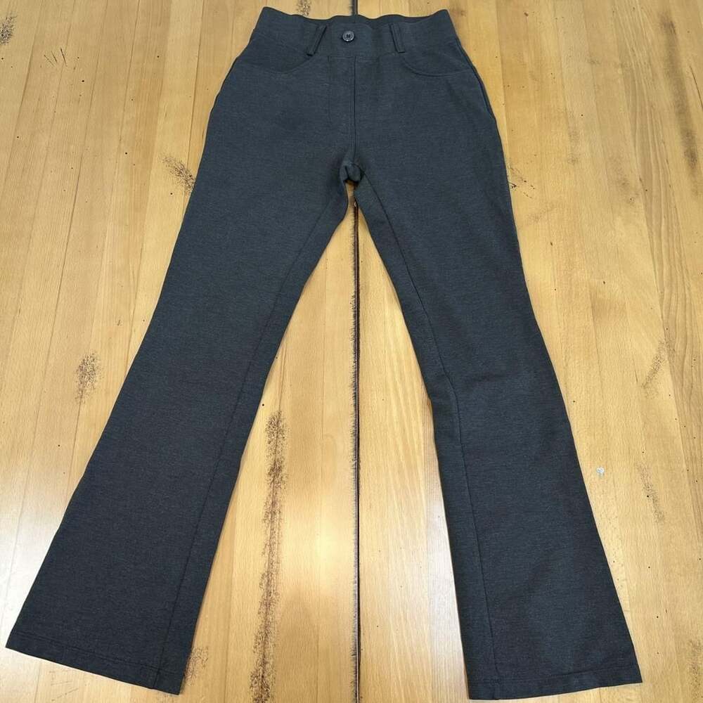 Edikted Dark Gray Flare Pants Y2K Dark Charcoal